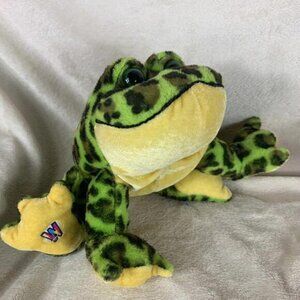 GANZ Webkinz Bull Frog HM114 Green Yellow No Code Stuffed Animal Toy Plush